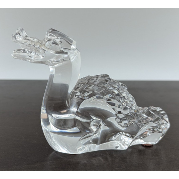 Baccarat France Crystal Dragon Sculpture Figurine Paperweight 4" H - Gift Idea - Picture 2 of 13